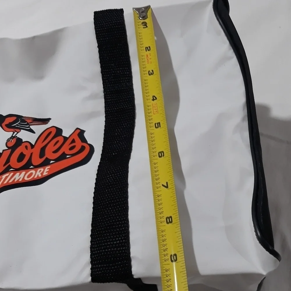 Vintage Baltimore Orioles Early 90's White Zipper Duffle Bag New Made with Vinyl